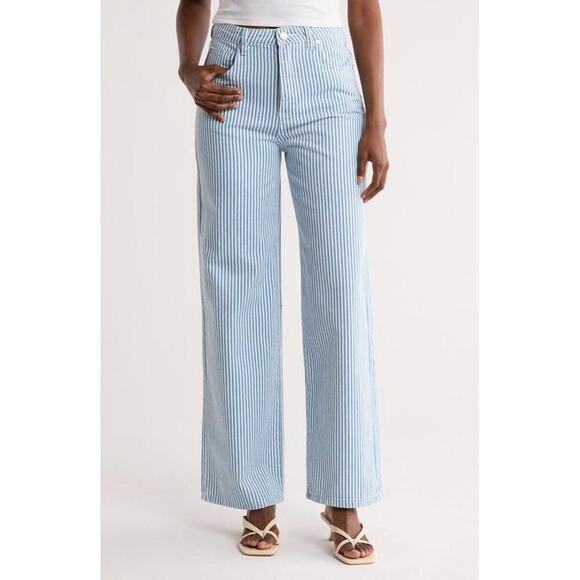 171 BLANKNYC Railroad Stripe Wide-Leg Jeans (Size 26, NWT) - Picture 5 of 6